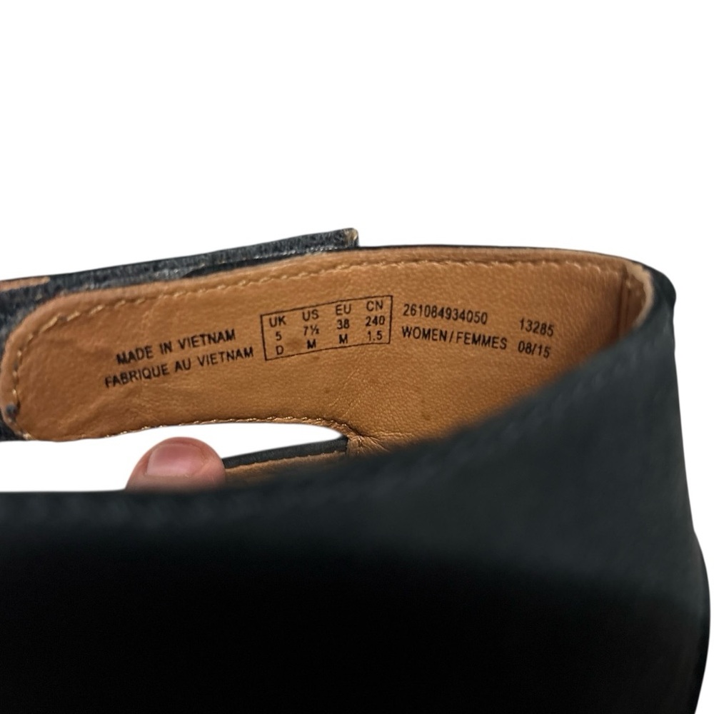 Clarks Navy Blue Perforated Wedge Sandals,Size 7.5 - Picture 6 of 7